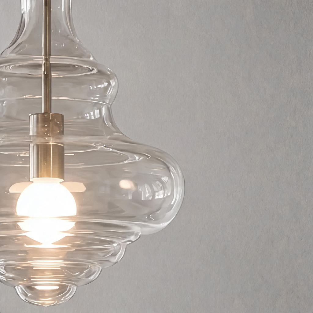 Modern Glass LED Pendant Light — Adjustable Hanging Ceiling Fixture