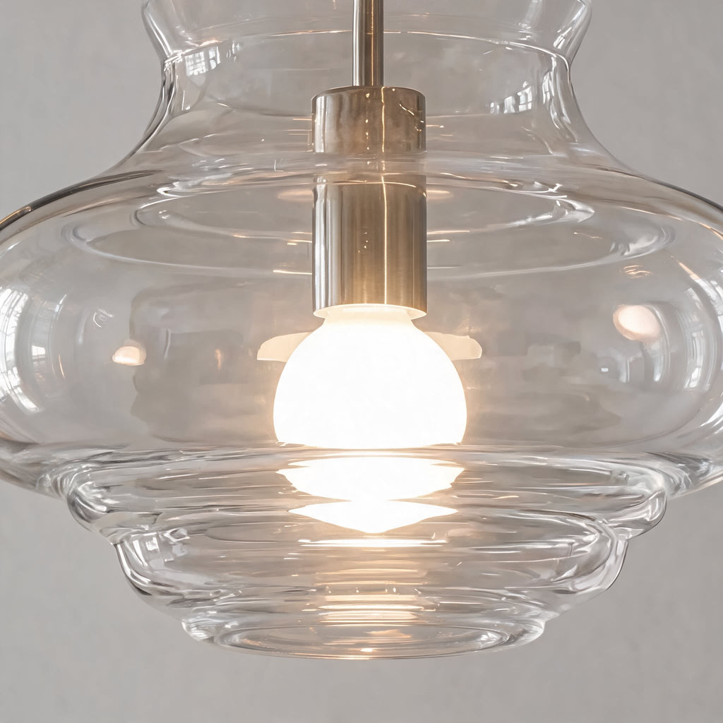 Modern Glass LED Pendant Light — Adjustable Hanging Ceiling Fixture