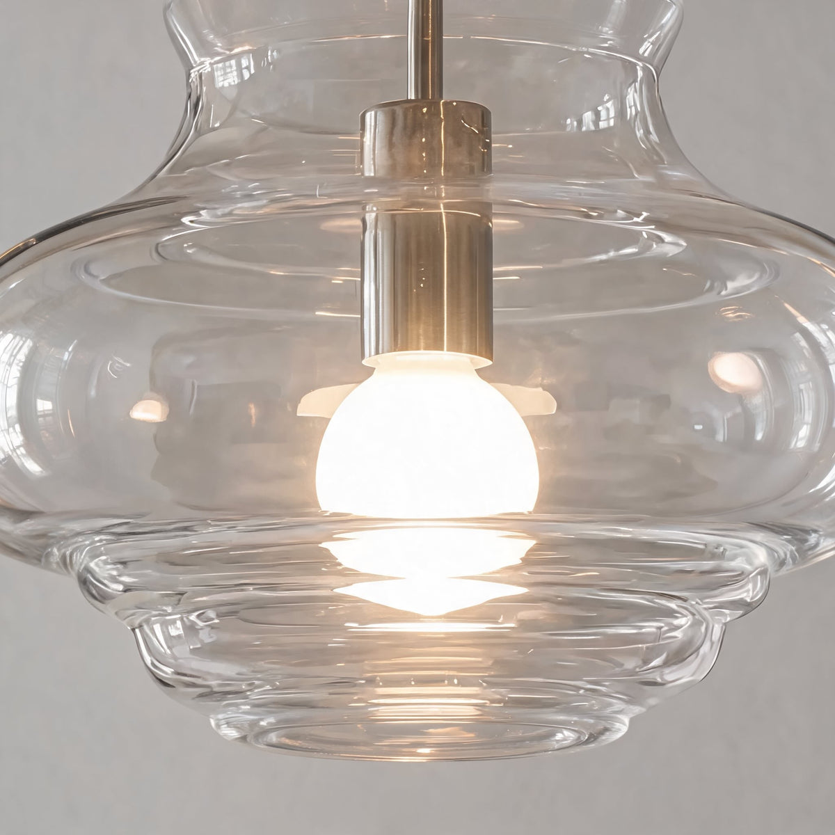 Modern Glass LED Pendant Light — Adjustable Hanging Ceiling Fixture