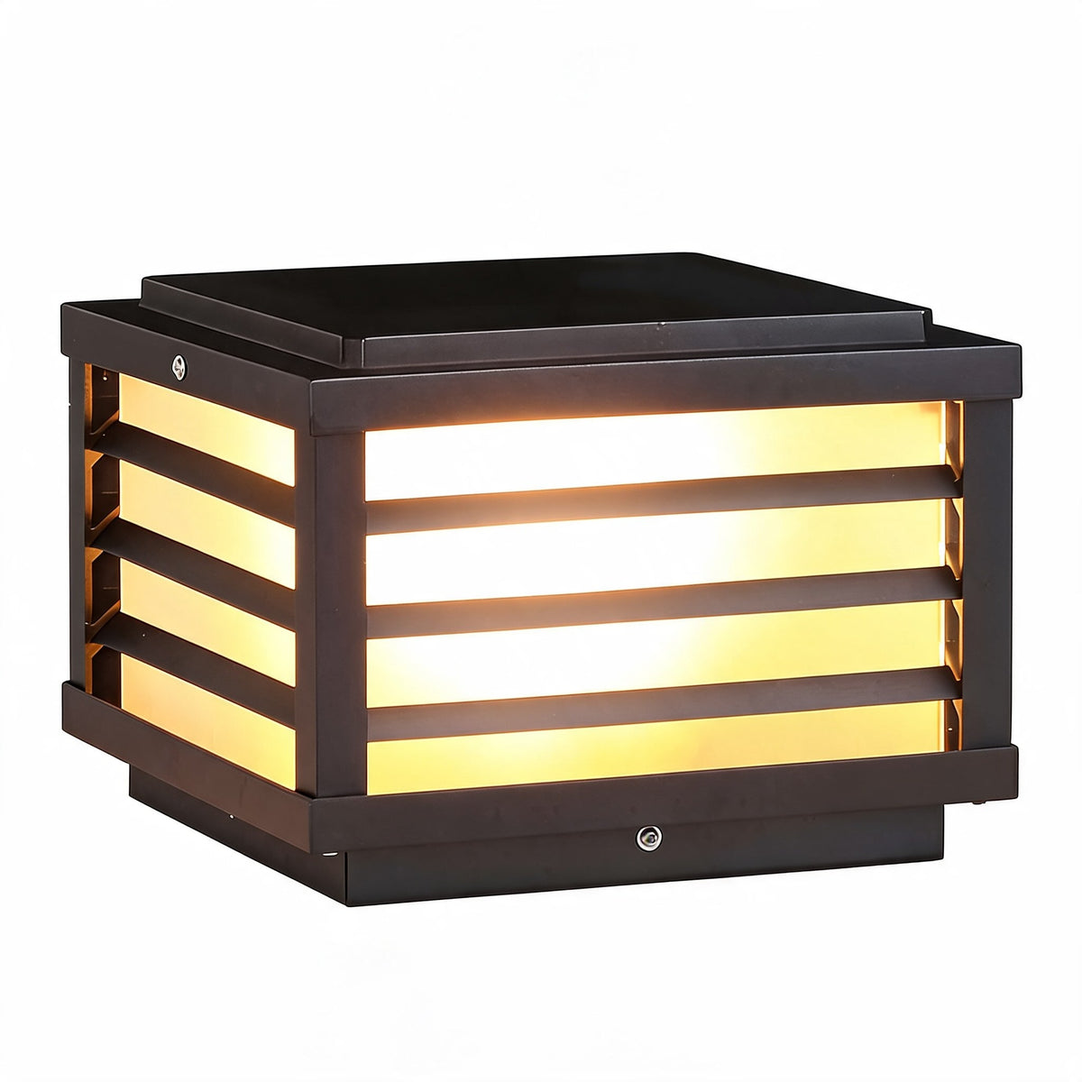 Lampă modernă de perete solară pentru exterior — carcasă din aluminiu turnat sub presiune, bec LED alb cald, abajur din sticlă