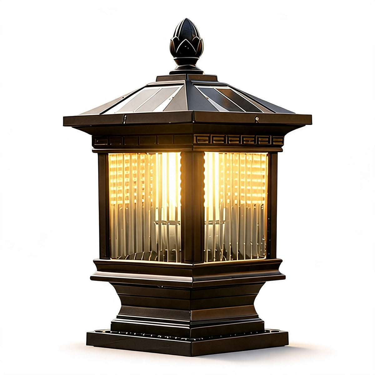 Modern väggmonterad solcellsdriven trädgårdslampa — pressgjuten aluminium, justerbar dimbar LED, vattentät