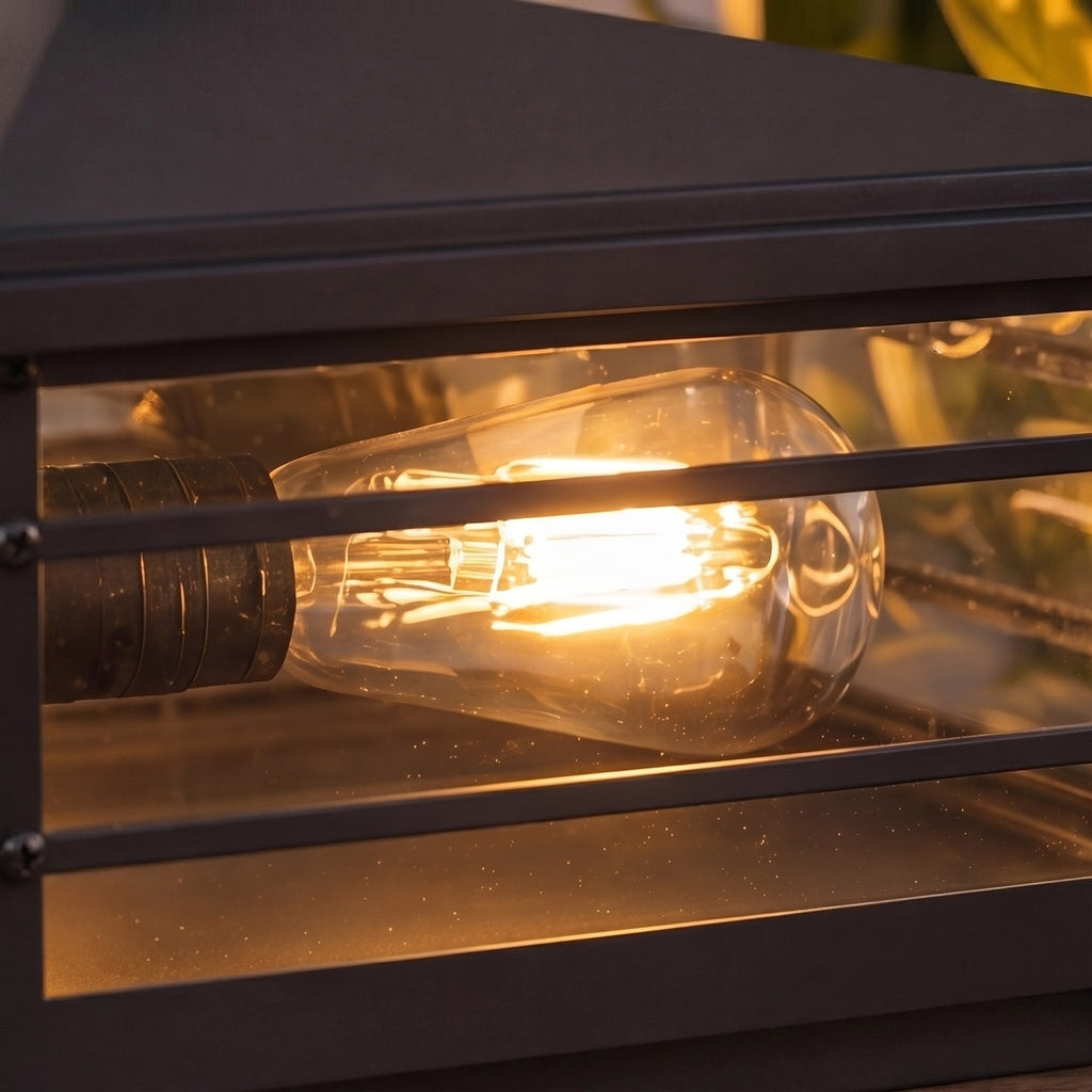 Modern Outdoor Wall Light — Wall-Mounted Aluminum Alloy, Transparent Glass Shade, IP54