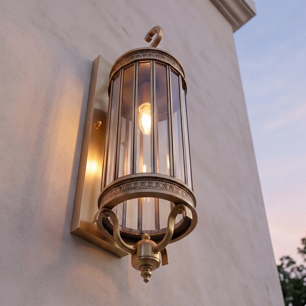 Vintage Outdoor LED Wall Sconce — Copper And Glass Housing, IP65 Waterproof