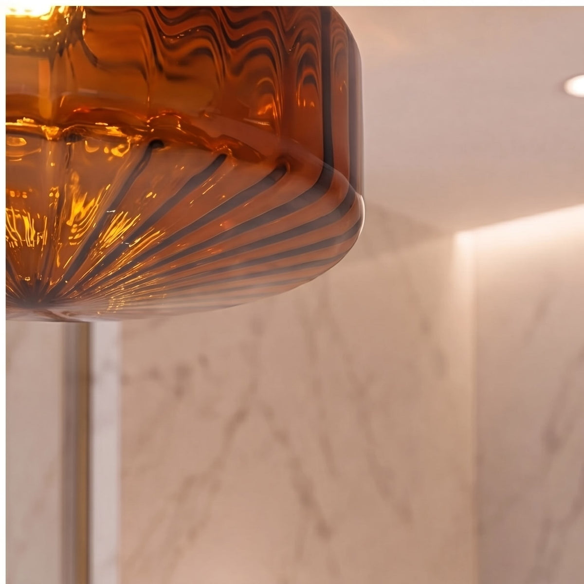 LED Flush Mount Ceiling Light — Modern Adjustable Chrome Frame, Corrugated Glass