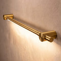 Horizontal Brass Wall Sconce — Modern LED Vanity Light, Translucent Acrylic Shade, 35.4 Inches