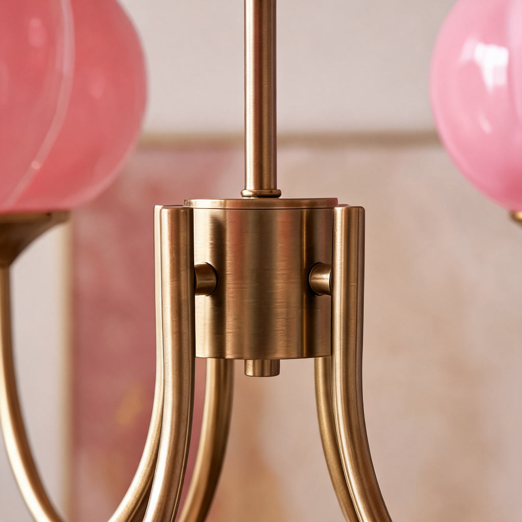 Lámpara colgante moderna de araña con brazo ajustable — luminaria con pantalla de cristal