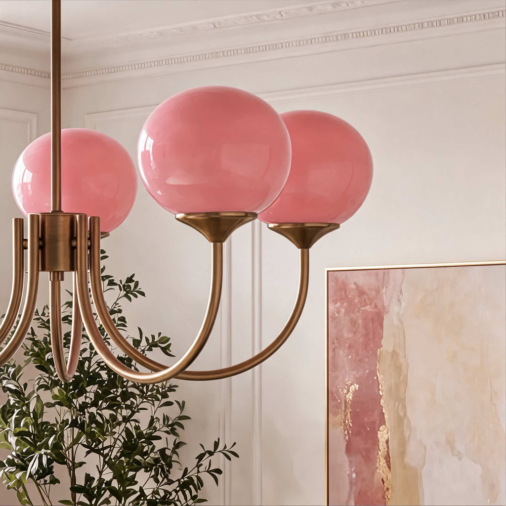 Lámpara colgante moderna de araña con brazo ajustable — luminaria con pantalla de cristal