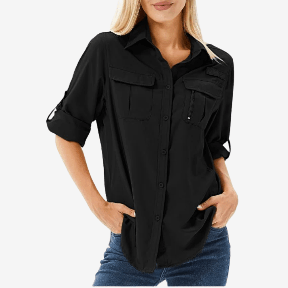Camicia da escursionismo da donna a maniche lunghe — capo leggero e traspirante