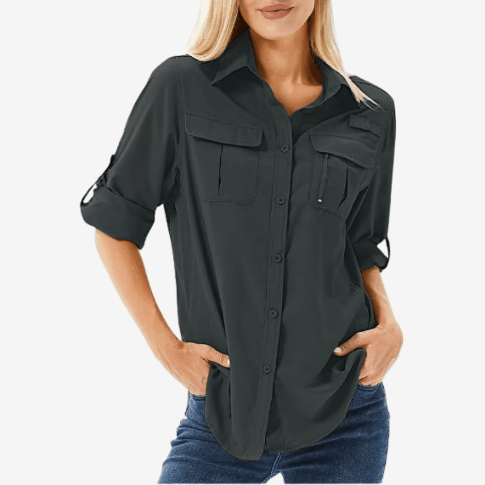 Camicia da escursionismo da donna a maniche lunghe — capo leggero e traspirante