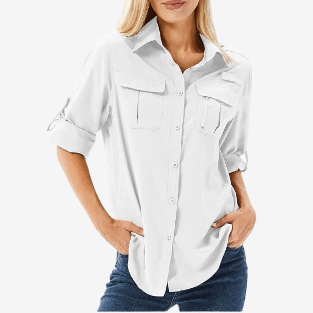 Camicia da escursionismo da donna a maniche lunghe — capo leggero e traspirante