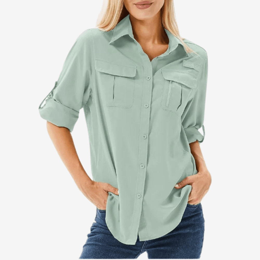 Camicia da escursionismo da donna a maniche lunghe — capo leggero e traspirante