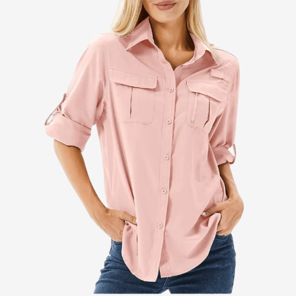 Camicia da escursionismo da donna a maniche lunghe — capo leggero e traspirante