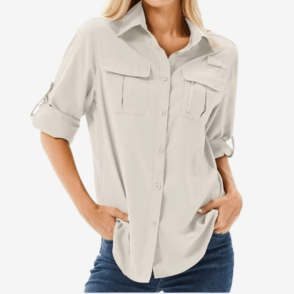 Camicia da escursionismo da donna a maniche lunghe — capo leggero e traspirante