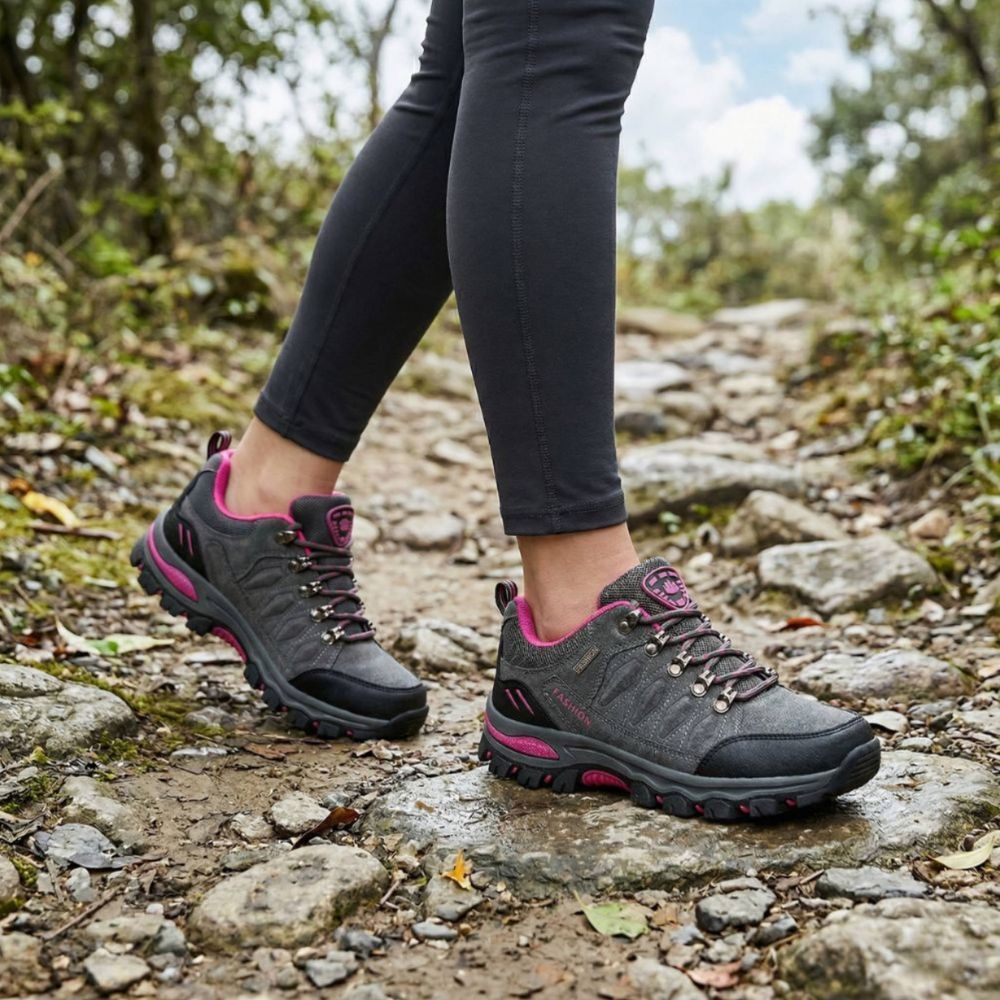 Scarpe da trekking impermeabili — Aderenza resistente sui sentieri, battistrada per tutti i terreni