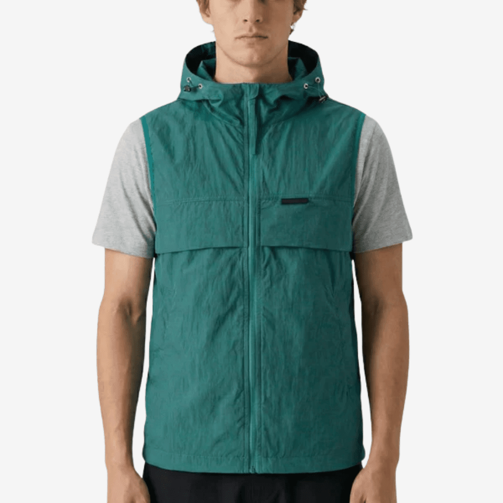 Gilet da trekking con cappuccio e senza maniche ultraleggero