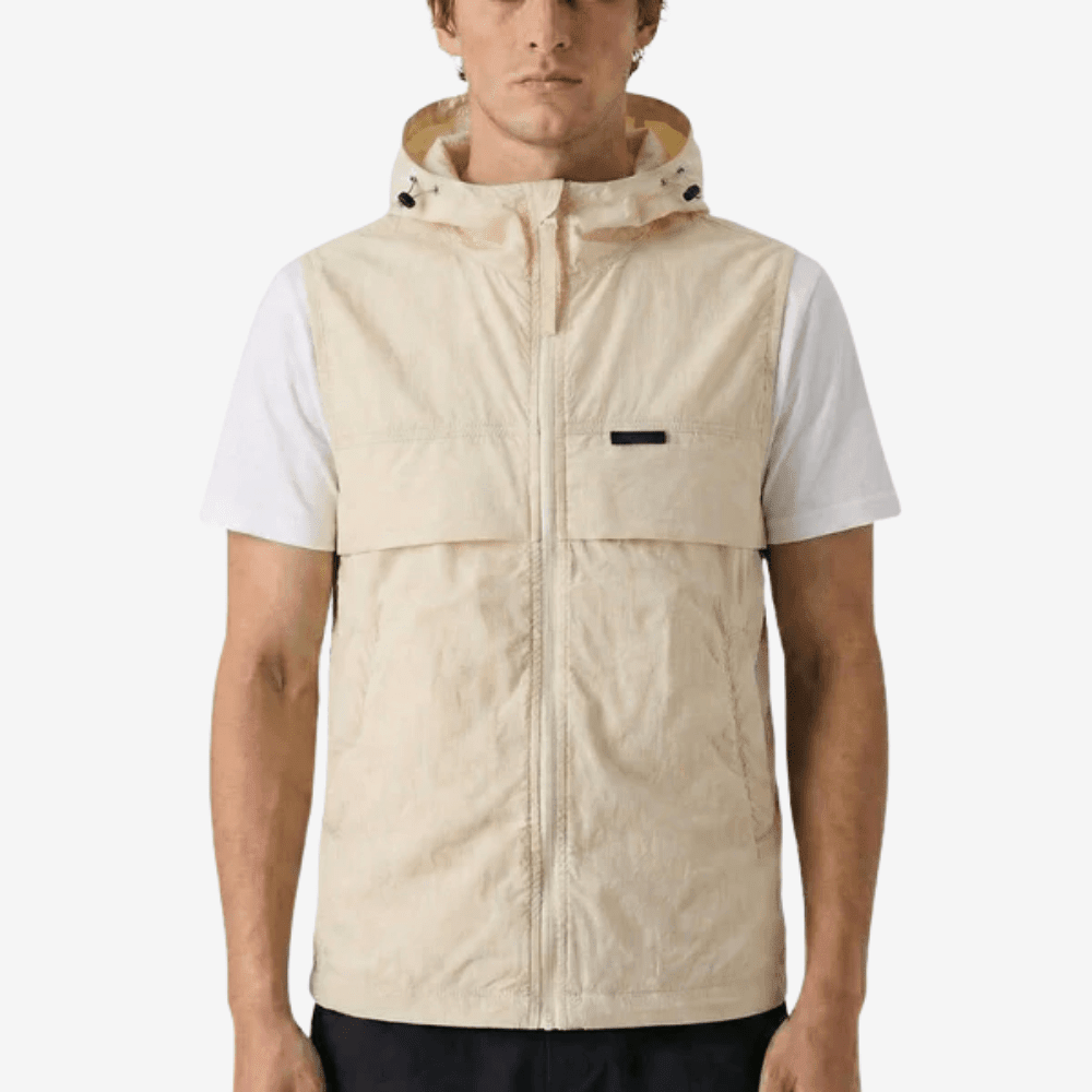 Gilet da trekking con cappuccio e senza maniche ultraleggero