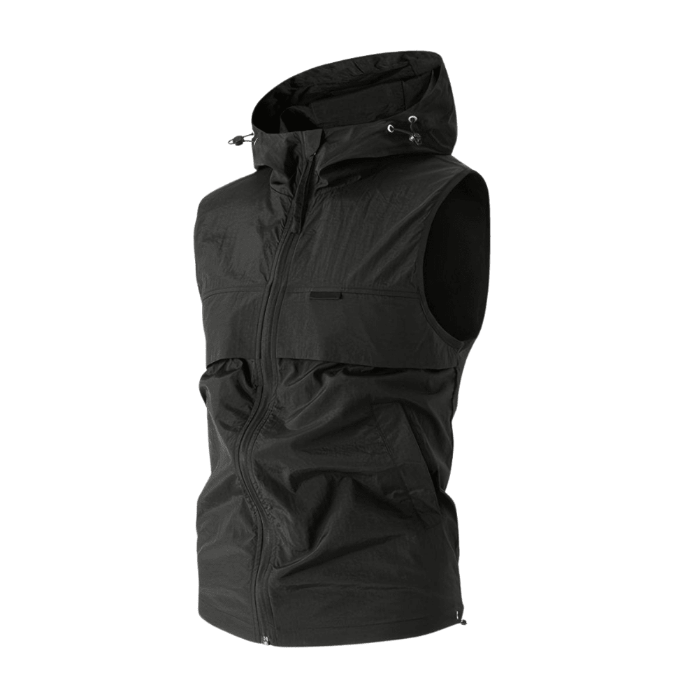 Gilet da trekking con cappuccio e senza maniche ultraleggero