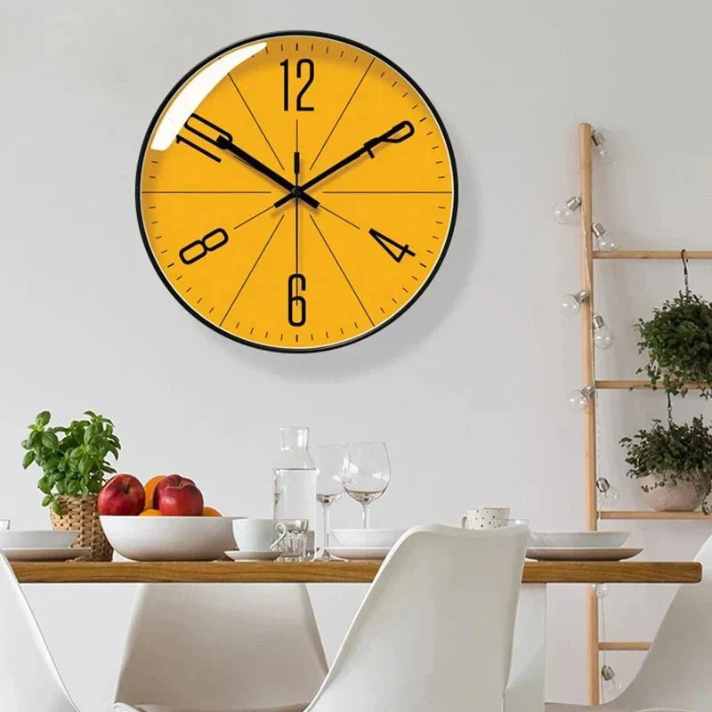 Relógio de parede nórdico minimalista HUSKLOK — design de quartzo silencioso