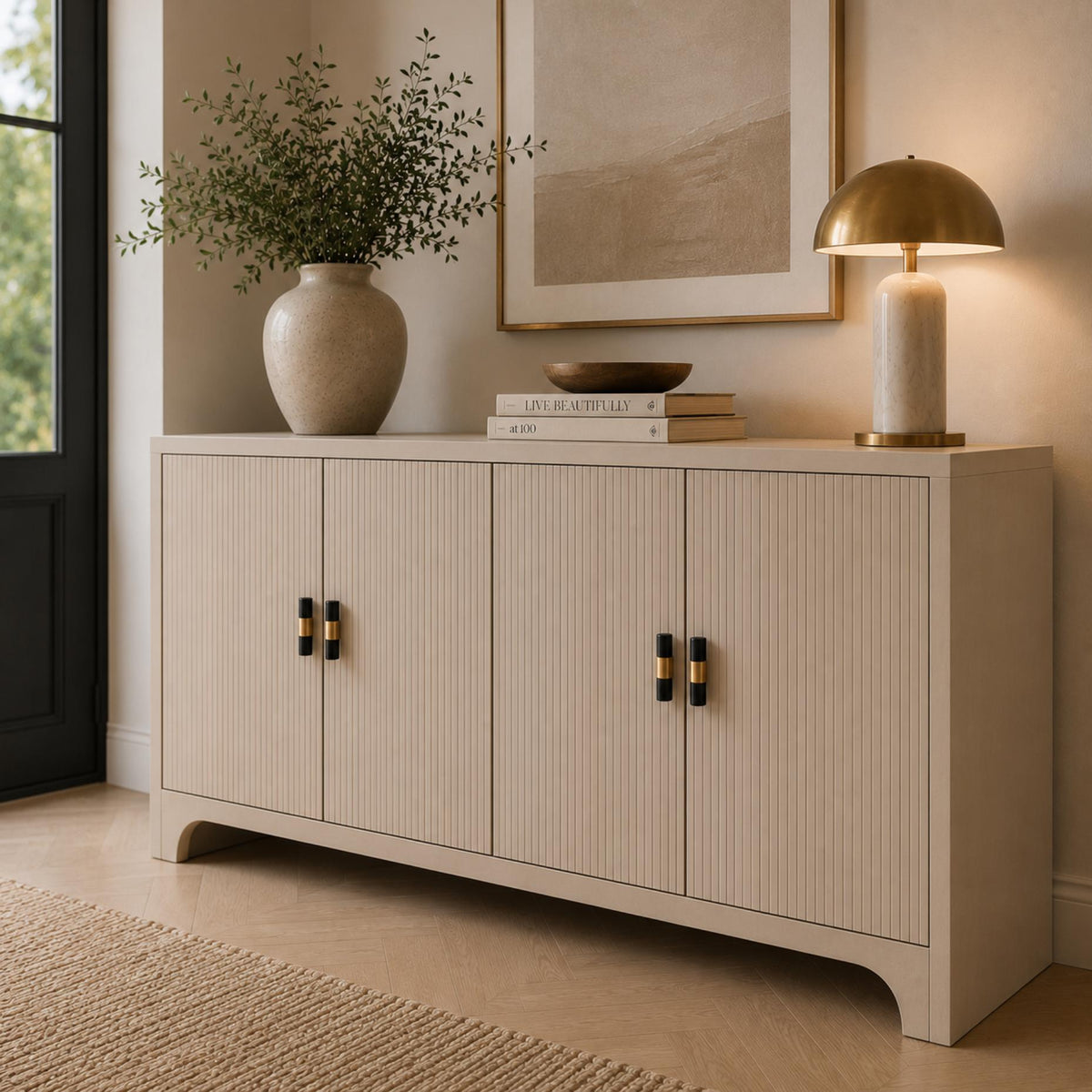 Set med moderna skåpsknoppar och lådhandtag i marmor och mässing — ergonomisk design