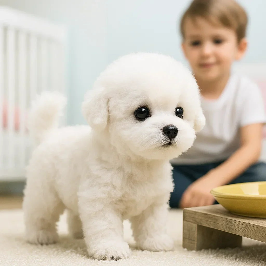 Realistic Interactive AI Robot Puppy — Plush Design, Walking and Barking Actions