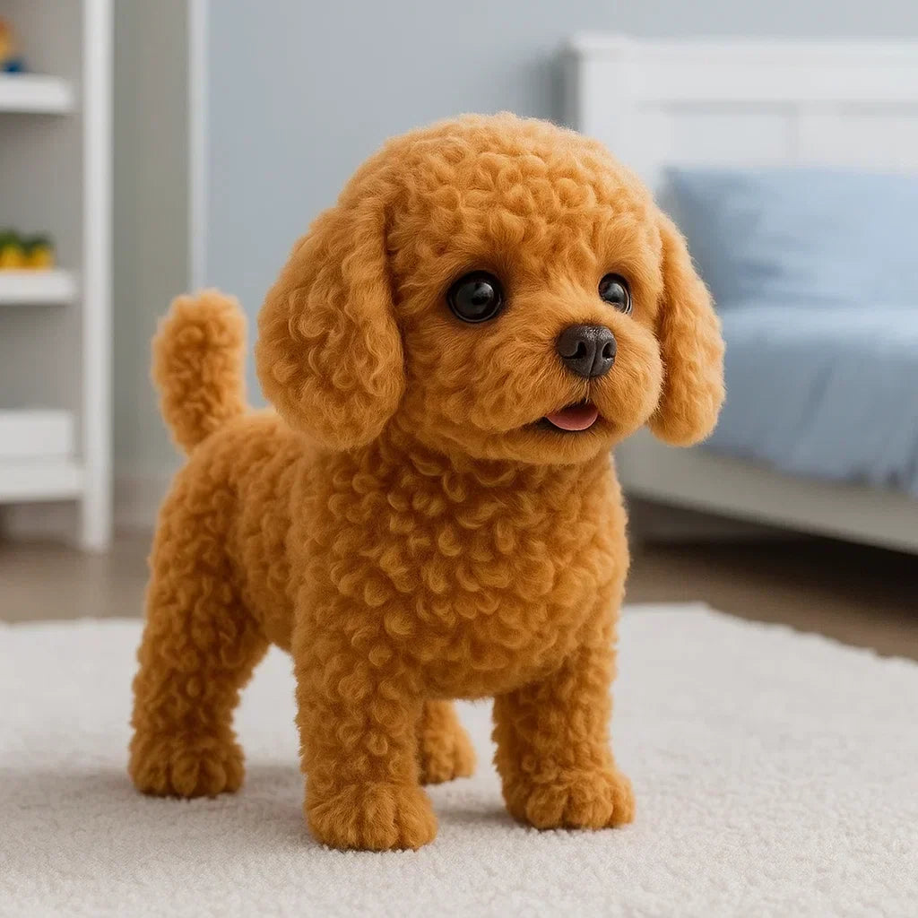 Realistic Interactive AI Robot Puppy — Plush Design, Walking and Barking Actions