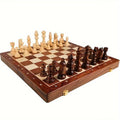Premium Wooden Chess Set — Magnetic Clasp, Foldable Board