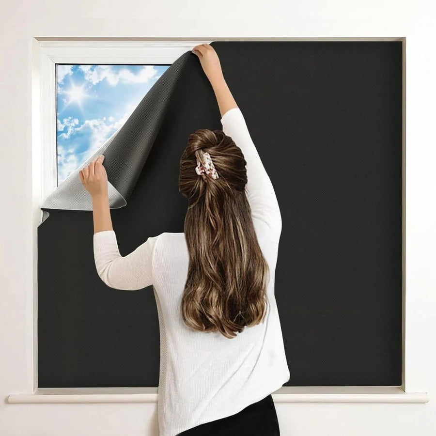 Self-Adhesive Blackout Window Film — Complete Light Blocking Cover
