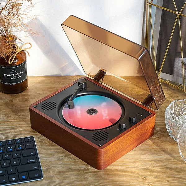 مشغل أقراص CD مدمج بتصميم كلاسيكي — منصة صوتية للأقراص المضغوطة وUSB والبلوتوث