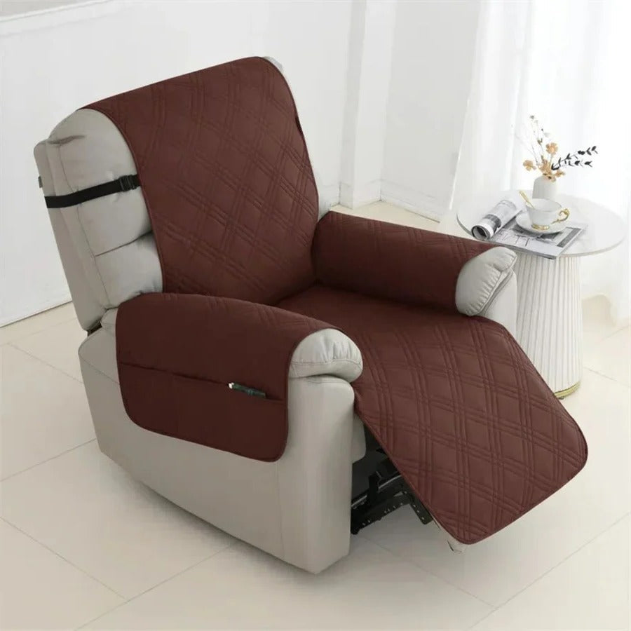 Quilted Recliner Chair Slipcover — Waterproof Armchair Cover