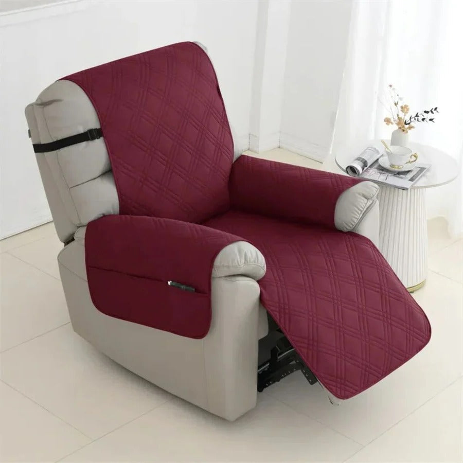 Quilted Recliner Chair Slipcover — Waterproof Armchair Cover