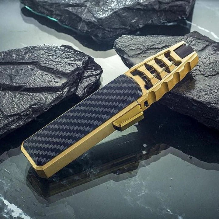 Justerbar lighter med blå flamme — Kompakt og bærbart design