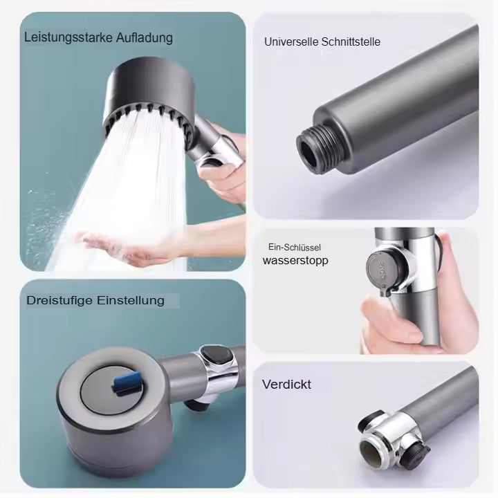 High-Pressure Shower Head — Powerful Water-Saving Spray Technology