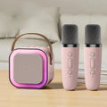 Portable Bluetooth Speaker and Wireless Microphones Karaoke Set