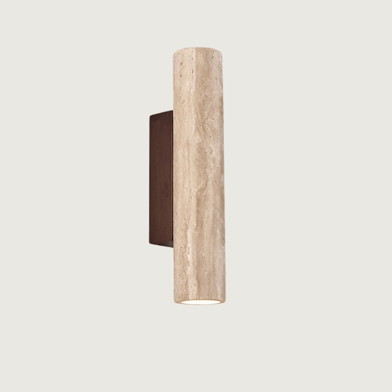 LumeStone wandlamp - marmerafwerking geïnspireerd op travertijn, warme ledgloed