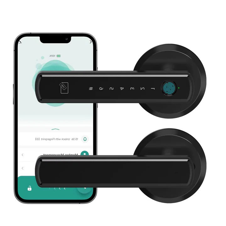 Smart Handle Door Lock — Keyless Access, Fingerprint Reader, Digital Keypad, RFID Keytag