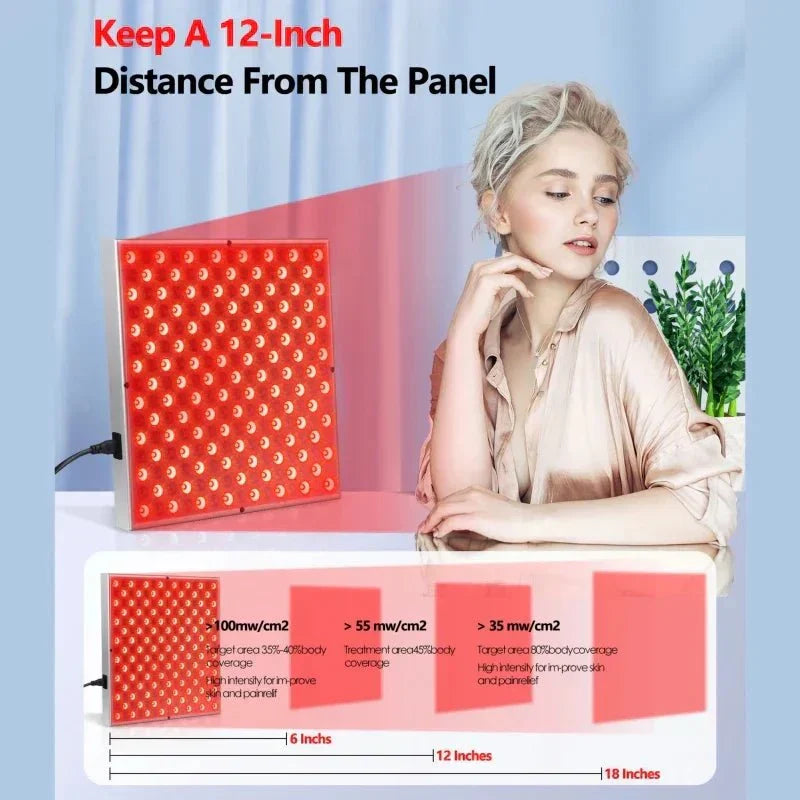 Infravörös fényterápiás panel – 225 vörös és közeli infravörös LED