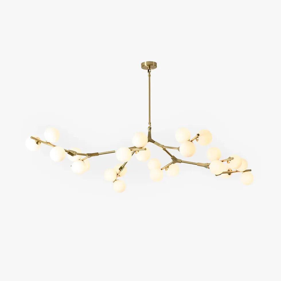 Candelabru luxos din sticlă și fier, cu molecule, pentru dormitor | boxzora