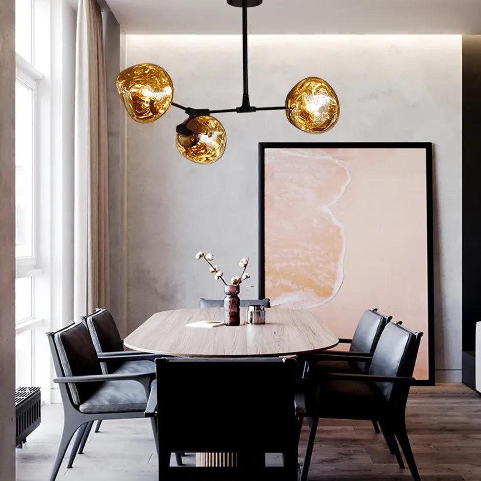 Moderne metalen lavakroonluchter voor de woonkamer, in hoogte verstelbaar | boxzora