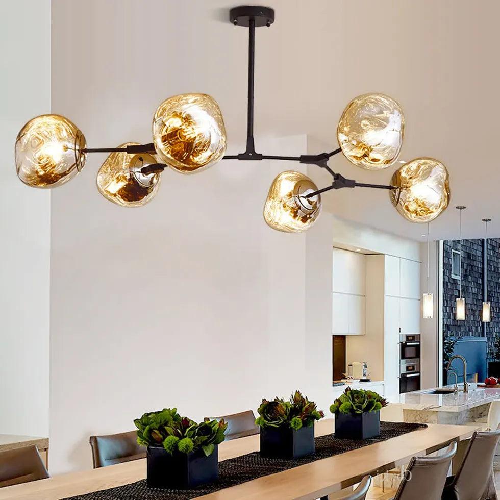 Moderner Lava-Metallkronleuchter für das Wohnzimmer, höhenverstellbar | boxzora