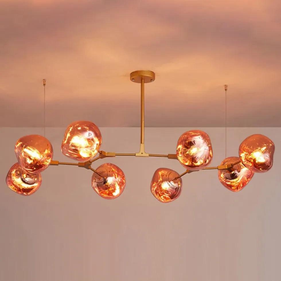 Moderne metalen lavakroonluchter voor de woonkamer, in hoogte verstelbaar | boxzora