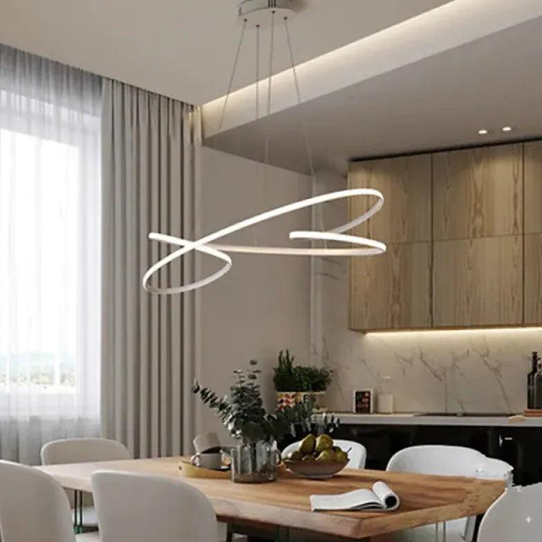 Ideias de iluminação suspensa linear para mesa de jantar | boxzora