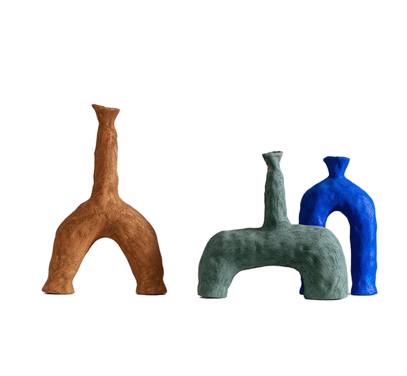 Vaso Liora Fayla, collezione di vasi in ceramica, silhouette irregolare, finitura testurizzata
