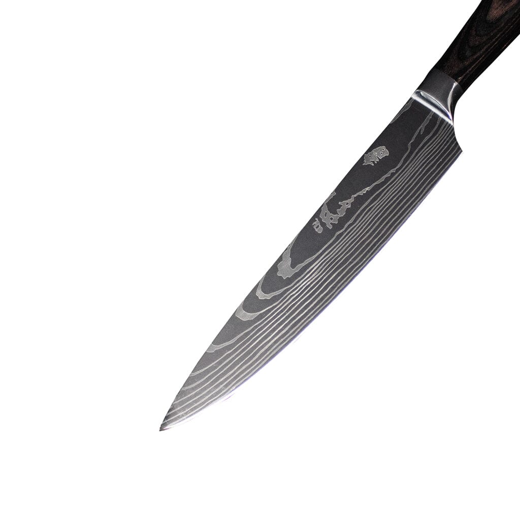 Cuchillo de chef de acero de Damasco | hoja de 20 cm, mango ergonómico de resina y construcción de 67 capas