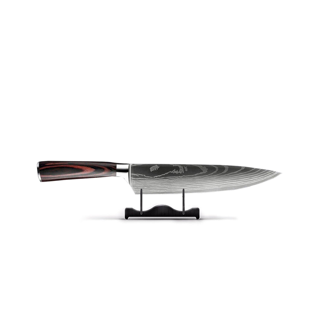 Cuchillo de chef de acero de Damasco | hoja de 20 cm, mango ergonómico de resina y construcción de 67 capas