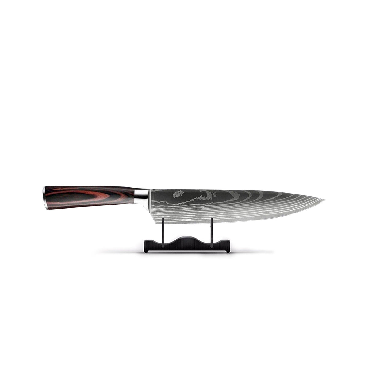 Cuchillo de chef de acero de Damasco | hoja de 20 cm, mango ergonómico de resina y construcción de 67 capas