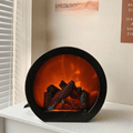 Rustic Design LED Fireplace Table Lamp
