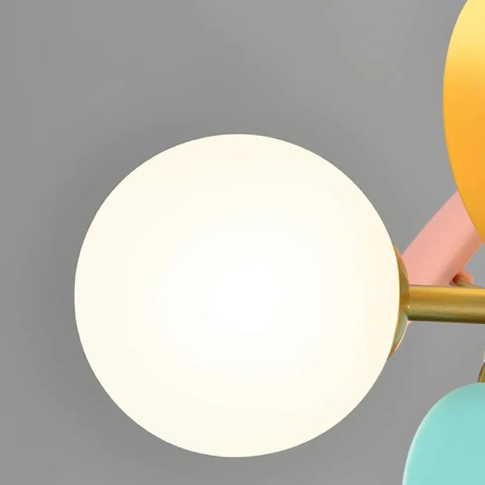 Moderne kinderkroonluchter met opaalglas voor de woonkamer, ontspiegeld | boxzora