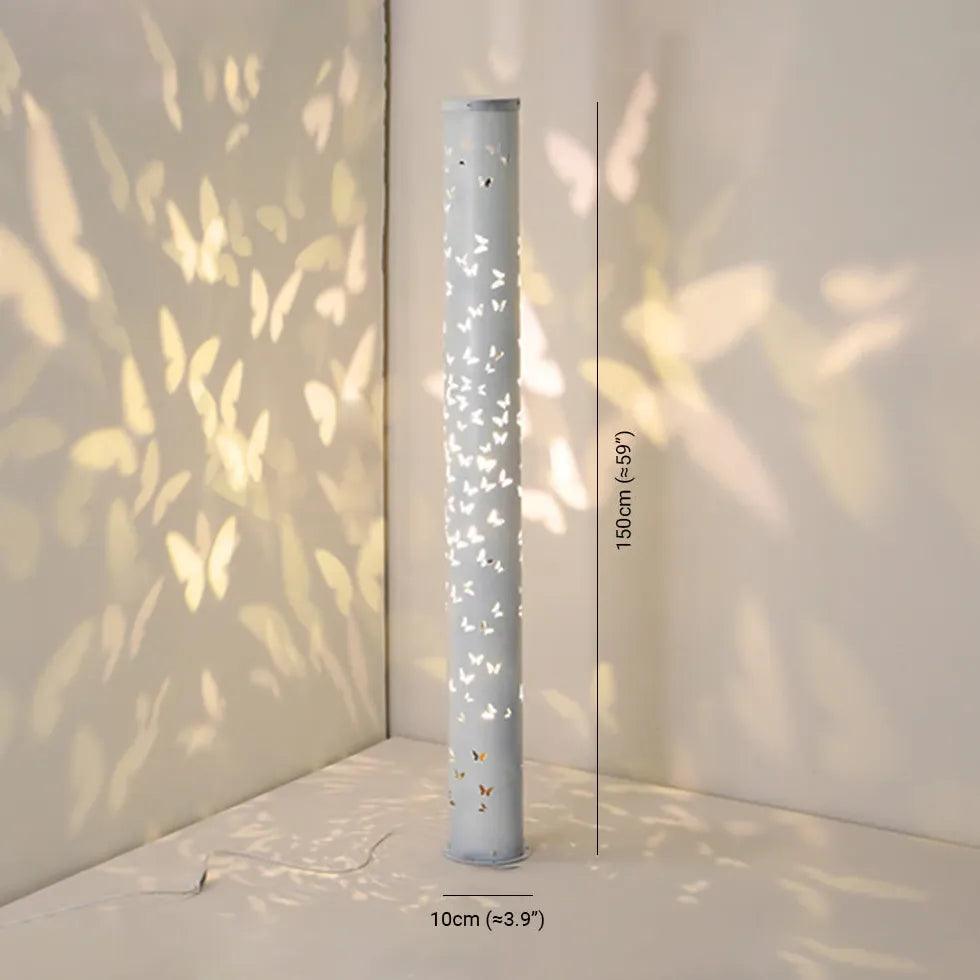 Moderne minimalistische Stehlampe mit Schmetterlingsprojektion | boxzora