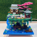 Fossfall Japanese House Sakura Floating Island Nano Building Kit — 3660+ Pieces