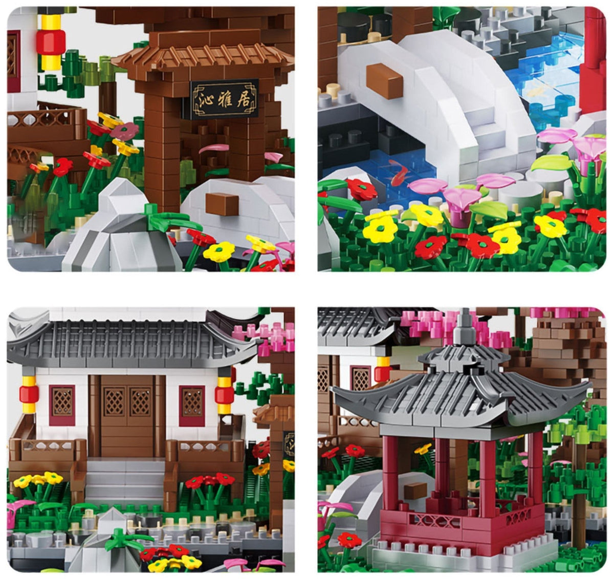 Fossfall Japanese House Sakura Floating Island Nano Building Kit — 3660+ Pieces
